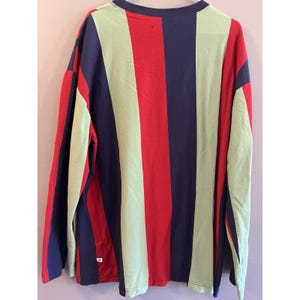 Vintage Urban Outfitters 90s Long Sleeve Red Olive Navy Shirt Size L image 5