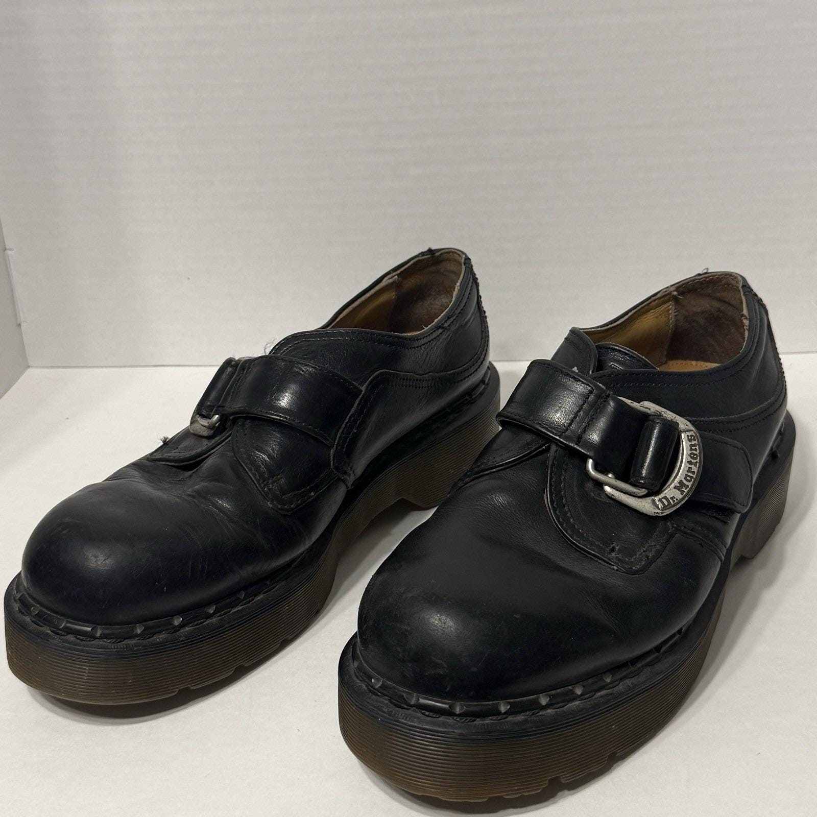Dr. Martens, VTG 90s Dr. Martens Joey Monk Strap Oxford Shoes M9 W11 Made In England Chunky