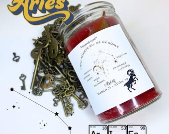 Aries Zodiac Birthday Gift Candle : Sign Aries (Mar. 21 - Apr. 20)