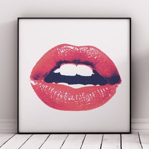 Red Hot Large Lips Abstract Fine Art
