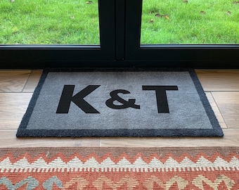 Personalised 'Monogram' Internal Doormat - house-warming gift, UK doormat, new home gift, Christmas gift