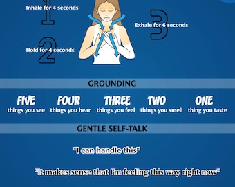 Schnelle Bewältigungsfähigkeiten für Angst | 1-seitiges Arbeitsblatt für psychische Gesundheit | Druckbare PDF | Sofortdownload | Von Therapeuten entworfen