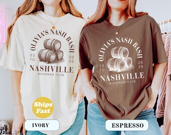 Custom Bachelorette Shirt, Nash Bash Bourbon Club Tee, Custom Bride Party Shirt, Country Western Bach Trip Shirt, Luxury Bachelorette