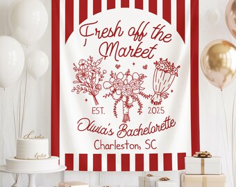 Bannière EVJF, nom personnalisé pour la douche nuptiale, enseigne d'enterrement de vie de jeune fille personnalisée, décoration de la mariée Charleston