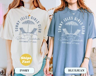 Custom Bachelorette Sunny Isles Shirt, Beach Girls Trip Tee, Custom Bridesmaid Weekend Shirt, Bride Squad Beach Shirt,Beach Bachelorette Tee