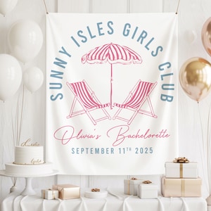 Sunny Isles Girls Club Bachelorette Banner, Girls Club Bachelorette Banner, Olivia&#39;s Bach Party Banner, September 11th 2025 Bach Banner