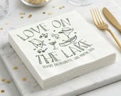 Love On The Lake Bachelorette Napkins, Lake Party Bridal Shower Decor, Nautical Bride Tribe Favor, Weekend Wedding Gift Idea