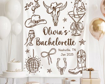 Custom Bachelorette Banner, Last Rodeo Tapestry, Lets Go Girls Backdrop, Cowgirl Bride To Be Banner, Custom Hen Party Banner Decor