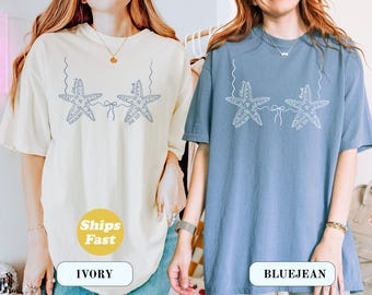 Custom Bachelorette Shirt, Starfish Bikini Bachelorette Shirt, Beach Trip Tee, Beach Bachelorette, Bride Squad Outfit, Fun Bridesmaid Gift