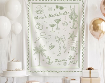 Miami Bachelorette Banner, Coastal Bride To Be Bachelorette Backdrop, Last Splash Party Decor, Beach Vacation Bach Banner, Custom Name