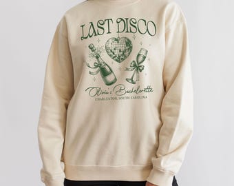 Custom Bachelorette Last Disco Sweatshirt, Charleston Bride Trip Sweatshirt, Champagne Party Crewneck, Custom Last Bash Shirt