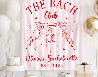 Bannière EVJF Club Bach, toile de fond personnalisée Bach Party, enseigne mariage mariée week-end, décoration cocktail EVJF, bannière nuit entre filles