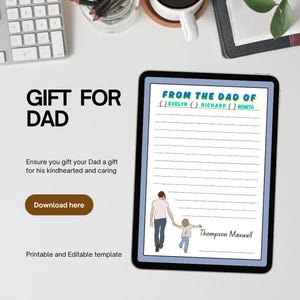 Bloc-notes pour papa, jolie feuille de travail inscriptible pour que papa puisse prendre des notes aux enfants, cadeau de liaison père-enfant