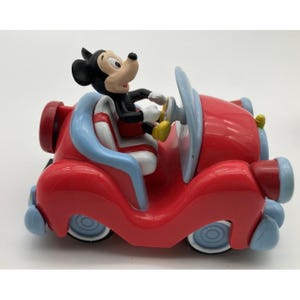 Mickey Mouse Car Driver Lot of Three Miniature Figures Vintage Mixed Media image 2