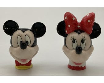 Enesco Disney Mickey & Co. Mickey  Minnie Mouse Porcelain Thimble Collectable