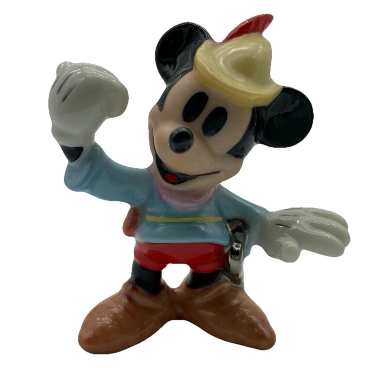 Micky Maus der Schauspieler Lot von 3 Miniature Figuren 2 Cowboy 1 Brave Little Tailor Bild 2