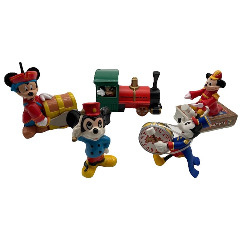 Mickey Mouse Theme Park Themed Miniature Figures Lot of 5 Eclectic Mix Vintage image 1