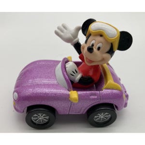 Mickey Mouse Car Driver Lot of Three Miniature Figures Vintage Mixed Media image 6