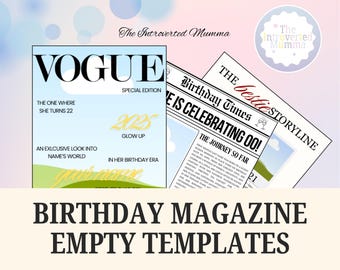 Birthday Photo Album Magazine - Personalized, Printable Template