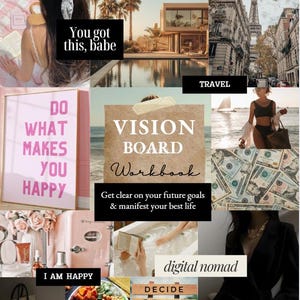 Afdrukbare Vision Board-kit 2026: 800+ foto's, affirmaties, dagboek (digitale download)