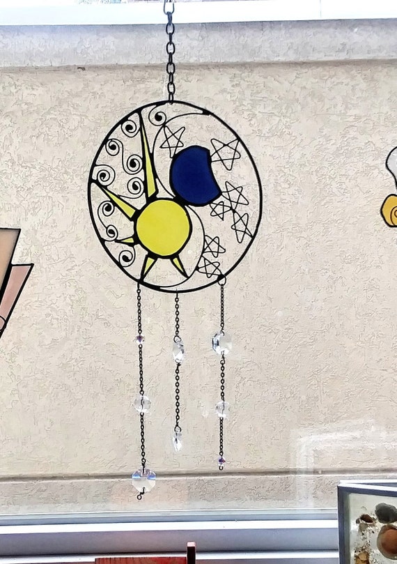 Black Sun and Moon Painted Mobile Black Sun and Moon Painted Mobile
