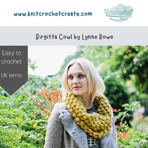 Crochet Cowl Pattern by Lynne Rowe : Birgitta Cowl Digital Download