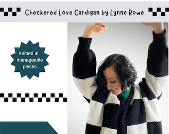 Checkered Love - Written Pattern for a knitted squares cardigan (like the Harry Styles Patchwork Cardigan)