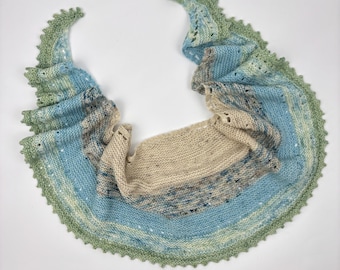 Knitting Pattern / Easy Knitted Shawl / For beginners / PDF pattern to download/ One-skein / Garter Stitch