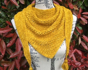 Crochet Triangle Shawl Pattern: Easy One-Skein V-Stitch (Digital Download)