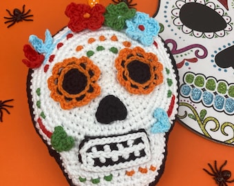 Crochet pattern for Sugar Skull Decoration or Bunting - Amigurumi crochet style