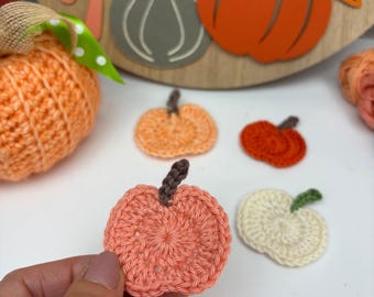 Crochet Pumpkin Motif Appliqué Pattern for Halloween, Autumn, Fall Decor