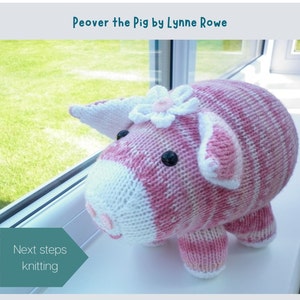 Pig Knitting Pattern - Peover The Pig - Digital pattern to knit a pig - farmyard animal