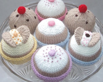 Knitted Cupcake Pattern: Butterfly, Fairy Cakes & Currant Buns (PDF Download)