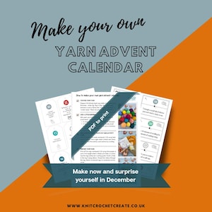 Puede incluir: Una guía PDF imprimible para hacer un calendario de adviento de lana. La guía incluye instrucciones para elegir la lana, preparar las etiquetas y crear una variedad de actividades relacionadas con la lana. La imagen también muestra una muestra de ovillos de lana de colores y una etiqueta con el número 18.