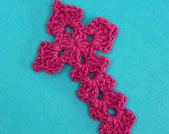 Crochet Cross Bookmark Pattern in Granny Square Stitch - digital pattern to download
