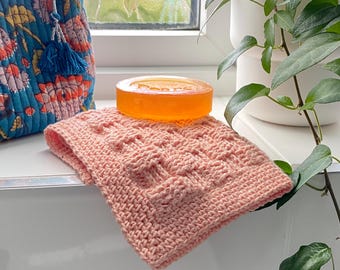 Basketweave Crochet Washcloth Pattern: Textured Dishcloth (PDF Download)