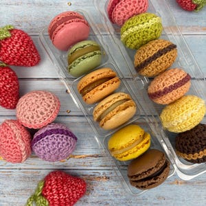 Amigurumi Crochet Cake Pattern für Mini Macaron Dessert spielen Essen