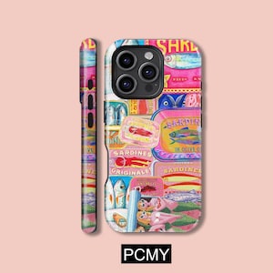 Vintage Tinned Fish Phone Case,Sardines,iPhone 16 15 14 13 12 11 X Xs 8 Max Pro Plus Magsafe Samsung Galaxy S25 S24 S23 S22 S21 Ultra Gift
