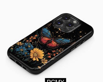 Vintage Butterfly Phone Case ,Floral Lover, iPhone 16 15 14 13 12 11X Xs 8Max Pro Plus Magsafe Samsung Galaxy S25 S24 S23 S22 S21 Ultra Gift