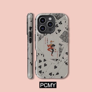 Coque pour téléphone avec carte Joker, carte à jouer vintage, iPhone 16 15 14 13 12 11 X Xs 8Max Pro Plus Magsafe Samsung Galaxy S25 S24 S23 S22 S21 Ultra cadeau