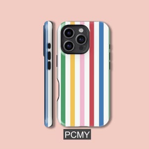 Rainbow Stripe Phone Case,Summer Stripe,iPhone 16 15 14 13 12 11 X Xs 8 Max Pro Plus Magsafe Samsung Galaxy S25 S24 S23 S22 S21 Ultra Gift