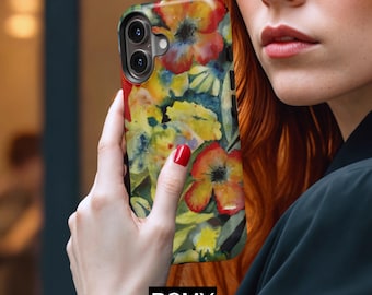 Whimsical Blossom Watercolor Phone Case,iPhone 16 15 14 13 12 11 X Xs Max Pro Plus Magsafe Samsung Galaxy S25 S24 S23 S22 S21 Ultra Gift