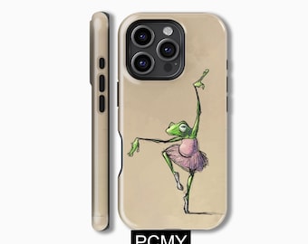 Ballet Frog Phone Case,Fun Animal Lover,iPhone 16 15 14 13 12 11X Xs 8 Max Pro Plus Magsafe Samsung Galaxy S25 S24 S23 S22 S21 Ultra Gift