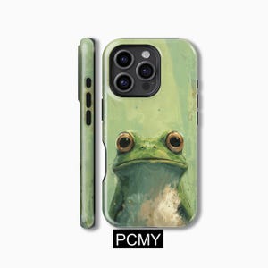 Watercolor Frog Phone Case ,Grumpy Frog,iPhone 16 15 14 13 12 11X Xs 8Max Pro Plus Magsafe Samsung Galaxy S25 S24 S23 S22 S21 Ultra Gift