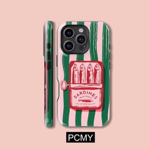 Retro Sardine Tin Phone Case,Italian Summer,iPhone 16 15 14 13 12 11X Xs 8Max Pro Plus Magsafe Samsung Galaxy S25 S24 S23 S22 S21 Ultra Gift