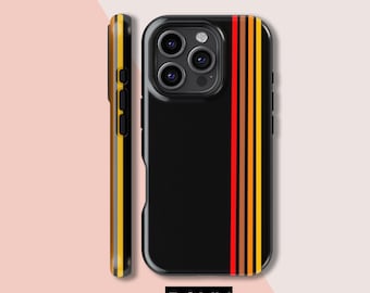 Retro Vertical Stripes Blcak Phone Case,iPhone 16 15 14 13 12 11 X Xs 8 Max Pro Plus Magsafe Samsung Galaxy S25 S24 S23 S22 S21 Ultra Gift