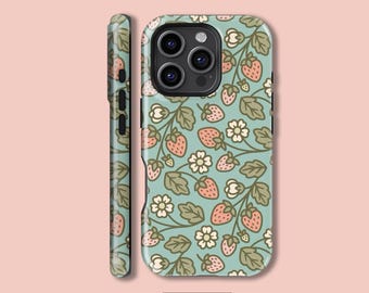Cute Strawberry Phone Case,Aesthetic Fruits,iPhone 16 15 14 13 12 11X Xs 8Max Pro Plus Magsafe Samsung Galaxy S25 S24 S23 S22 S21 Ultra Gift