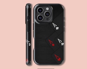 Ace of Spades Black Playing Card Case for iPhone 17 16 15 • All
