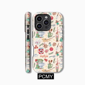 Funda para teléfono con collage de dibujos animados, taza, muñeco de nieve, compatible con iPhone 16, 15, 14, 13, 12, 11X, XS, 8 Max, Pro Plus, Magsafe, Samsung Galaxy S25, S24, S23, S22, S21 Ultra, regalo