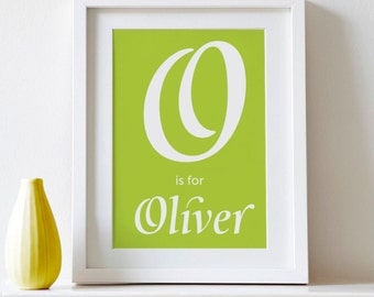 Personalised Large Initial Baby Name Print, Custom Nursery Wall Art, Baby Name Art, New Baby Gift, Printable Nursery Decor, Digital Download
